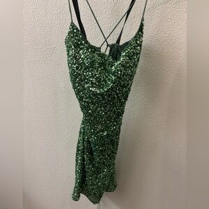 Primavera size 4 sage green sequin dress